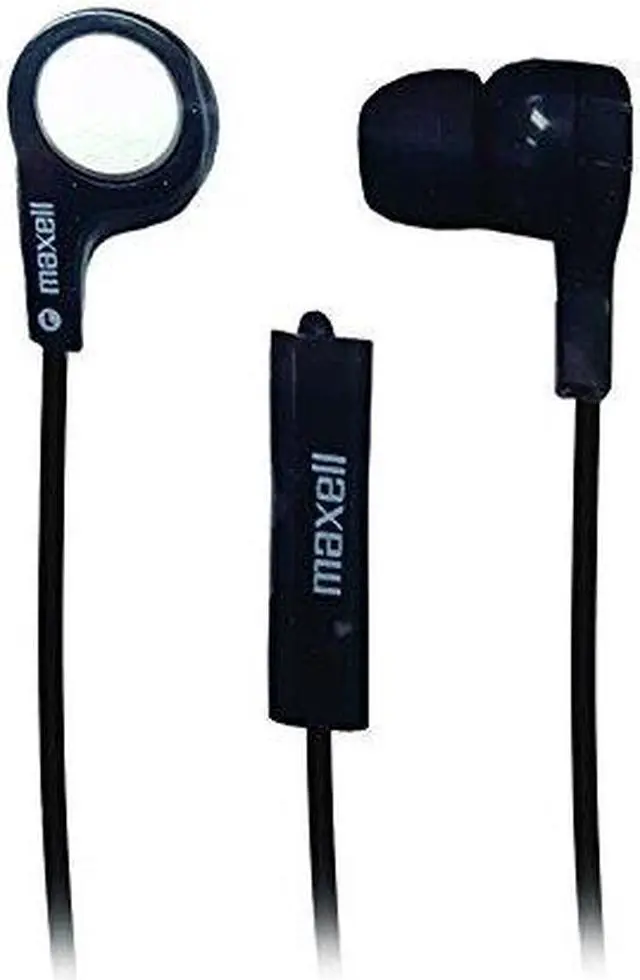 Alt view image 11 of 11 - Maxell B-13 Bass Earbuds with Microphone, Black, 52" Cord 199621