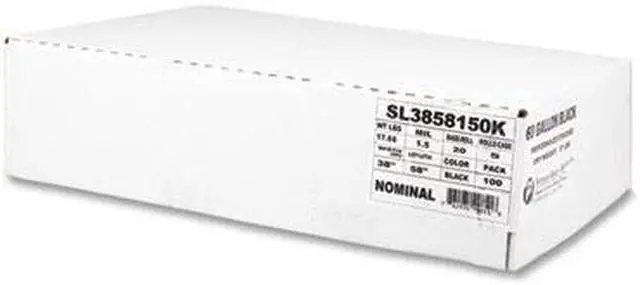 Alt view image 2 of 2 - Low-Density Commercial Can Liners 60 gal 1.5 mil 38" x 58" Black Interleaved Roll 20 Bags/Roll 5 Rolls/Carton SL3858150K