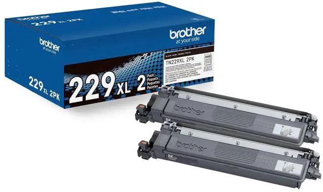 Alt view image 9 of 16 - Brother Genuine TN229XL2PK High-yield Black Toner Cartridge Twin-Pack
