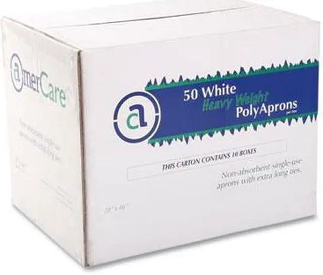 Alt view image 2 of 2 - Poly Apron 28 x 46 One Size Fits All White 500/Carton 28462A