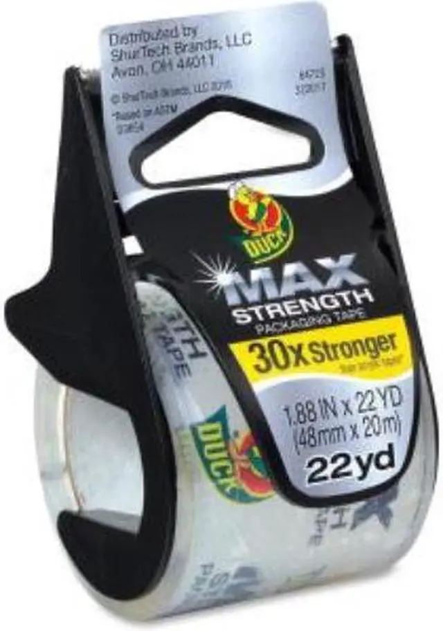 Alt view image 6 of 6 - Duck MAX Packaging Tape w/Disposable Dispenser 1.88"x22yds 1 1/2" Core Clear 6/PK 284983