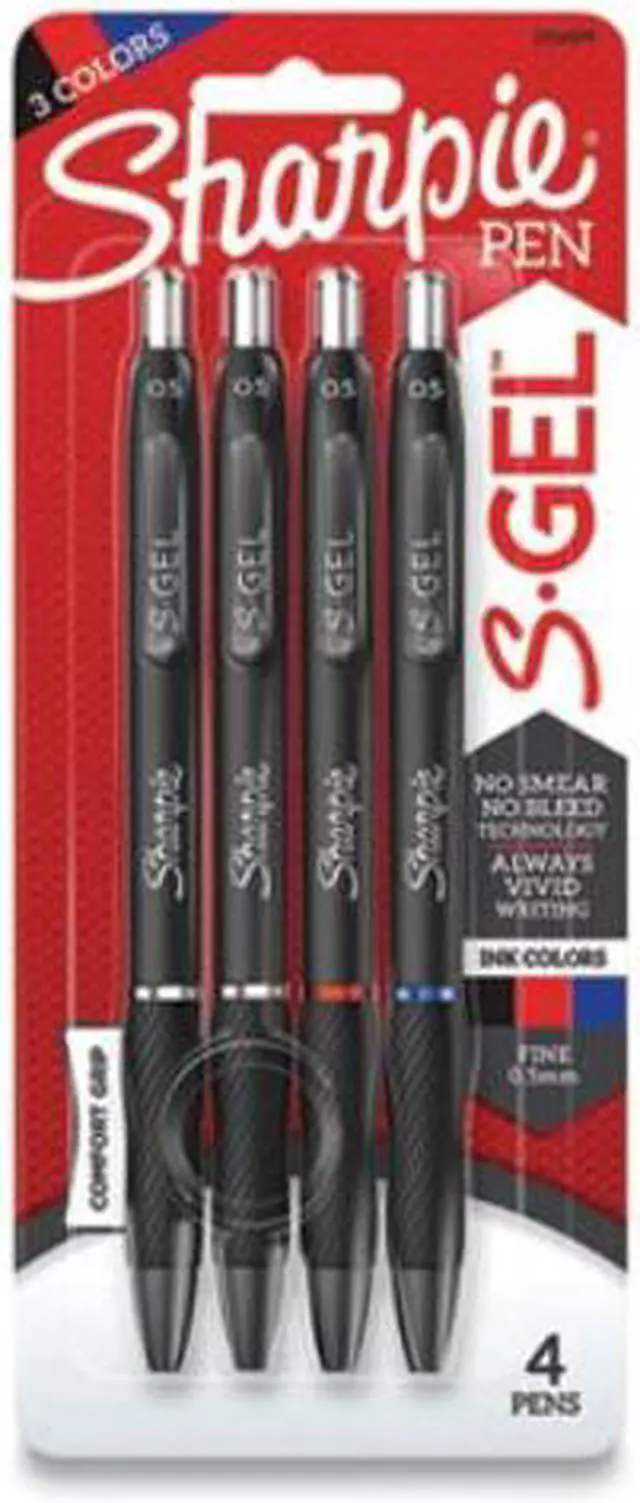 Alt view image 7 of 7 - Sharpie S-Gel Retractable Gel Pen Fine Point Assorted Ink 4/Pack (2116199)