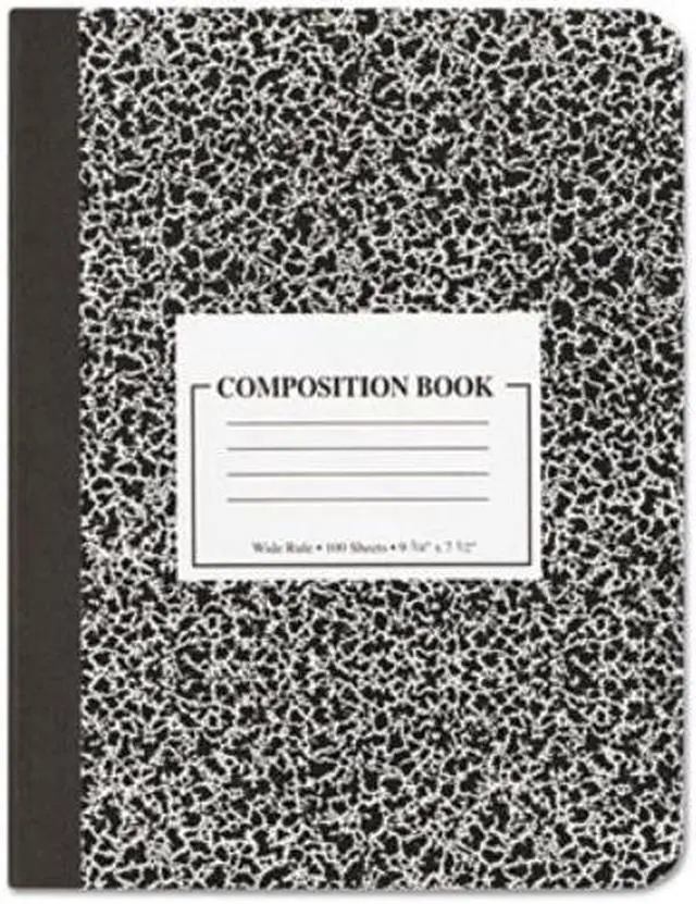 Alt view image 11 of 11 - Innovera 20936 Composition Book, Wide Rule, 9 3/4 X 7 1/2, White, 100 Sheets, 6/Pack