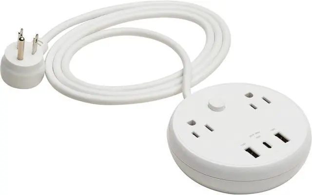 Alt view image 8 of 8 - Eaton Tripp Lite Series Safe-IT 30W 2-Outlet Surge Protector 5-15R Outlets, 3 USB Ports, 6 ft. 1.8 m Cord, 300 Joules, Antimicrobial Protection, White