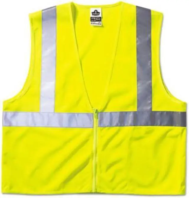Alt view image 4 of 4 - Ergodyne GloWear 8210Z High Visibility Sleeveless Safety Vest ANSI Class R2 L/XL Lime (21055)
