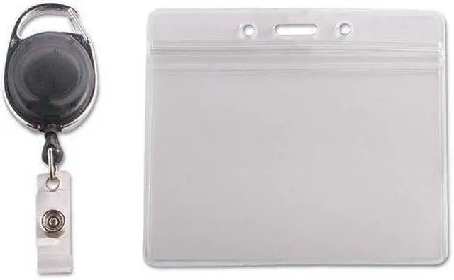 Alt view image 14 of 14 - Advantus Badge Reel Holder Combo Pack - Horizontal - Vinyl - 10 / Pack - Black/Clear  AVT91130