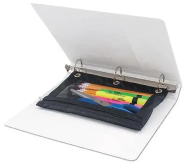 Alt view image 8 of 8 - Advantus Binder Pencil Pouch 10 x 7 3/8 Black/Clear 3/Pack 63067
