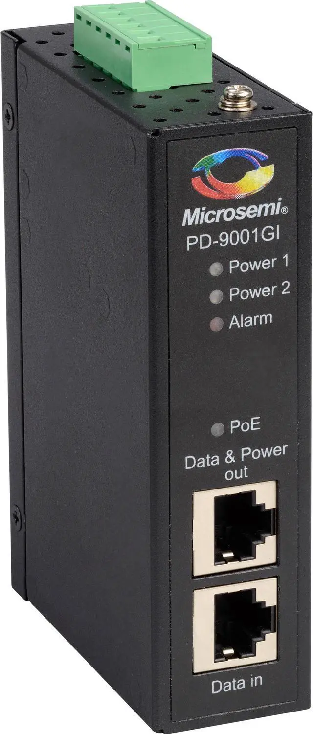 Alt view image 4 of 4 - Microchip PD-9001GI/DC - PoE injector (DIN rail mountable) - DC 20 - 60 V - 30 Watt - output connectors: 1