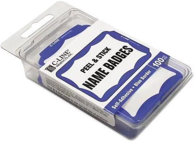 Alt view image 3 of 3 - General Supply 92265 Border-Style Self-Adhesive Name Badges, 3 1/2 X 2 1/4, White/Blue, 100/Pack