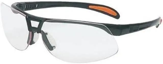 Alt view image 3 of 3 - Protégé Eyewear, Clear Lens, Polycarbonate, Hc, Metallic Black Frame, Nylon