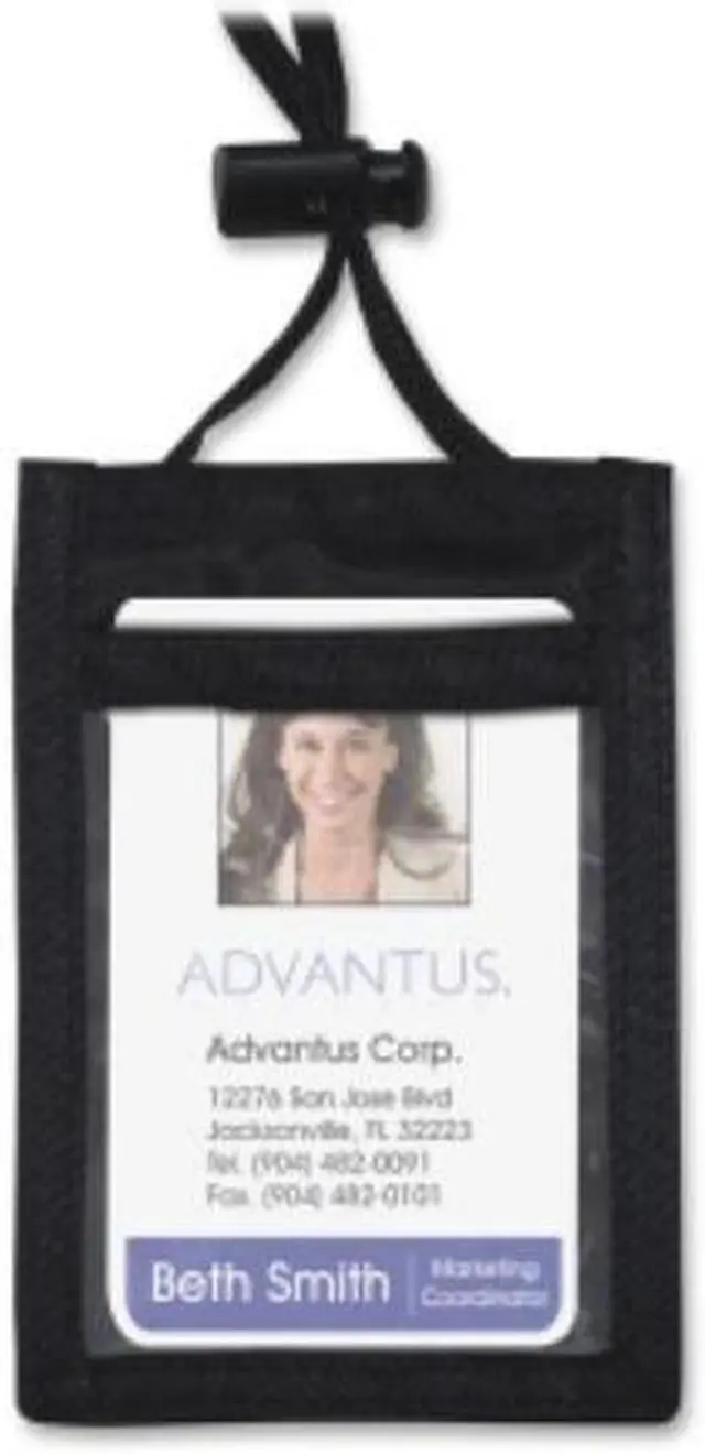 Alt view image 4 of 4 - Advantus ID Badge Holders With Convention Neck Pouch ,LANYARDS,ID NCK VERT12,BK