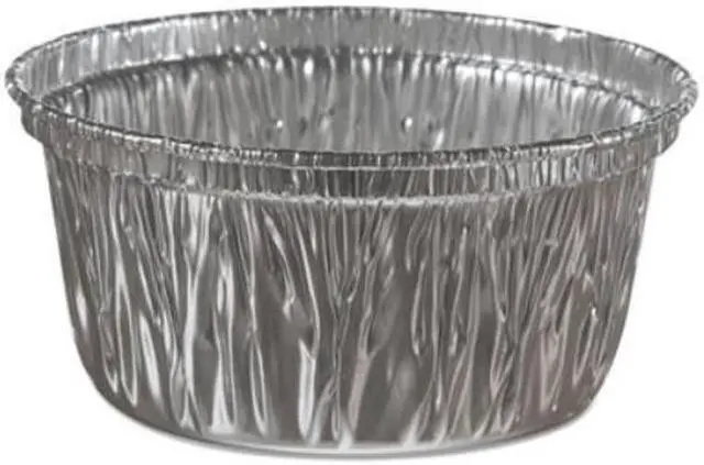 Alt view image 2 of 2 - 100 Aluminum Foil Muffin Cupcake Ramekin 4oz Cups with Lids Disposable