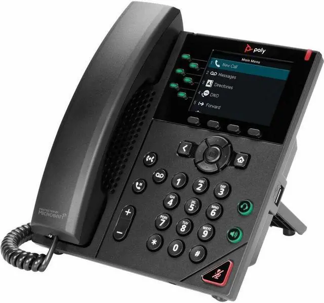 Main image of HP Poly VVX 350 6-Line IP Desk Phone with Power Supply 89B69AA#ABA