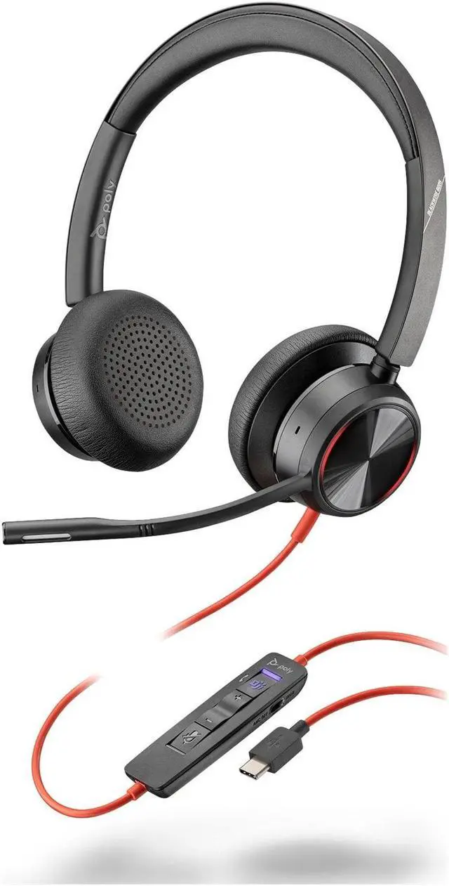 Alt view image 5 of 5 - Poly Blackwire 8225 Headset - Microsoft Teams Certification - Stereo - USB Type A, USB Type C - Wired - 32 Ohm - 20 Hz - 20 kHz - On-ear - Binaural - Ear-cup - 7.10 ft Cable - Noise Cancelling Microph