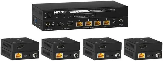 Alt view image 2 of 3 - KanexPro Video Distribution Amplifier - 594 MHzMaximum Video Bandwidth - 192 ft Maximum Operating Distance - 1 x HDMI In - 4 x HDMI Out