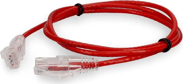 Alt view image 2 of 3 - AddOn 10ft Red CAT 6 Slim PVC Ethernet Cable Snagless Clear-Claw RJ-45 M/M