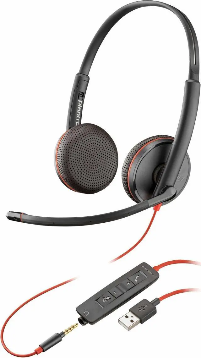 Alt view image 3 of 4 - Poly Blackwire C3225 Headset - Microsoft Teams Certification - Stereo - Mini-phone (3.5mm), USB Type C - Wired - 32 Ohm - 20 Hz - 20 kHz - Over-the-head - Binaural - Ear-cup - 7.40 ft Cable - Omni-dir