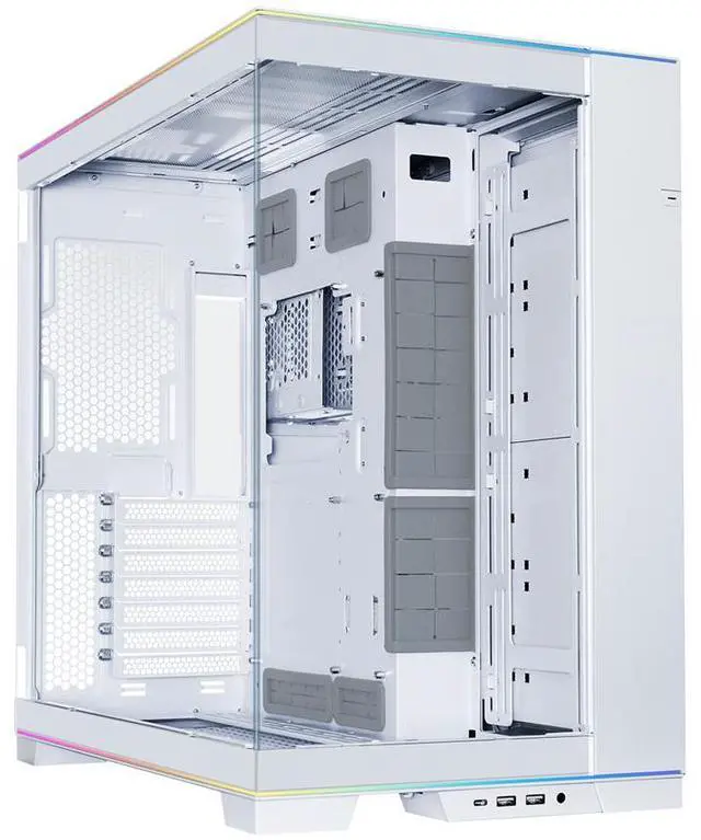Alt view image 11 of 13 - LIAN LI O11 EVO RGB  White Aluminum / Steel / Tempered Glass ATX Mid Tower Computer Case ----O11DERGBW