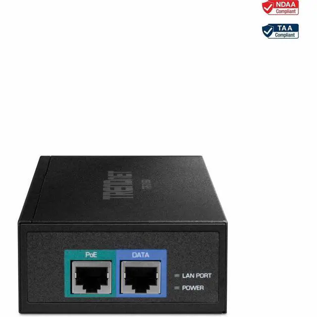 Alt view image 14 of 19 - TRENDnet 10G PoE++ Injector, Supplies PoE (15.4W), PoE+  (30W), or PoE++ (90W), Converts a Non-PoE Port To A PoE ++ 10G port, Metal Housing, Black, TPE-319GI