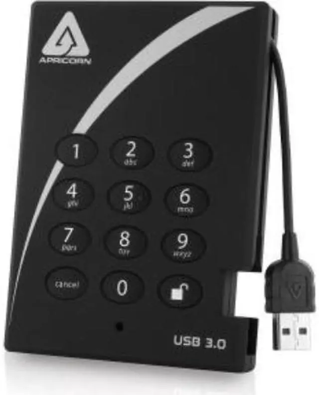 Alt view image 2 of 3 - Apricorn Aegis Padlock A25-3PL256-S2000 2TB USB 3.0 External Solid State Drive