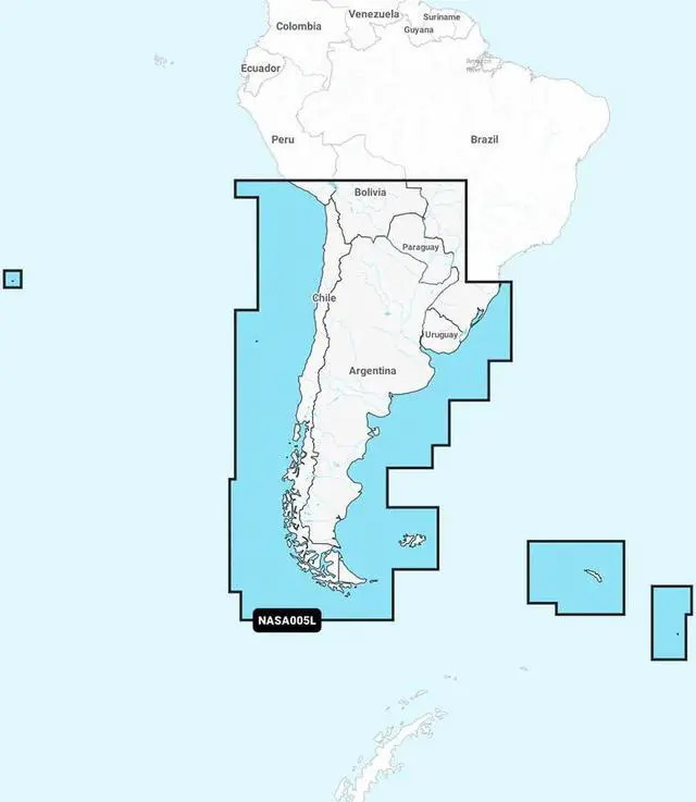 Alt view image 2 of 2 - Navionics Plus NASA005L Chile, Argentina and Easter Island - MicroSD Card Navionics NASA005L Chile, Argentina and Easter Island - MicroSD Card