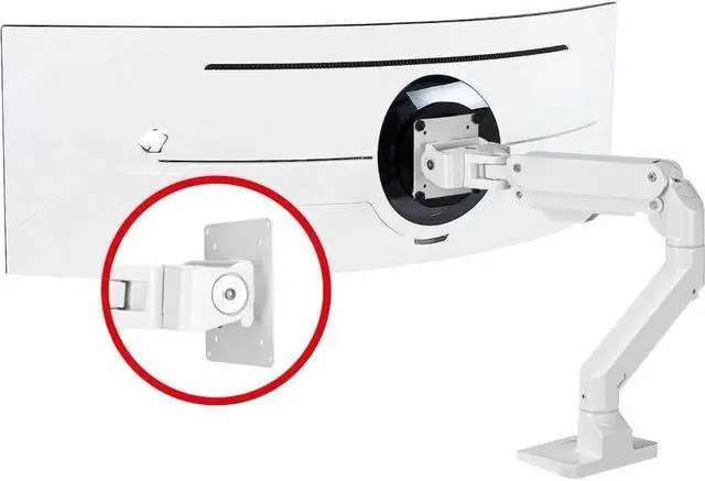 Alt view image 8 of 10 - SIIG Heavy Duty Single Monitor Arm Desk Mount Holds One 34" - 49" Monitor Between 22-44 lbs C-Clamp/Grommet Full Motion Height Adjustable VESA 75/100/200mm Cable Management CE-MT3S11-S1 Brown Box