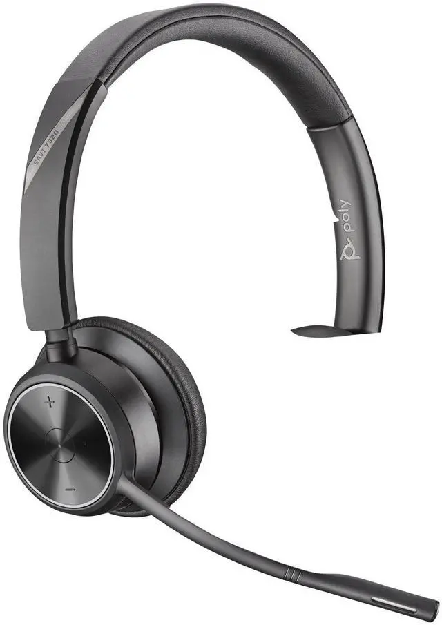 Alt view image 5 of 5 - Poly Savi 7300 Office 7320 Headset - Stereo - Wireless - DECT 6.0 - 590 ft - 20 Hz - 20 kHz - Over-the-head - Binaural - Ear-cup - Noise Cancelling Microphone