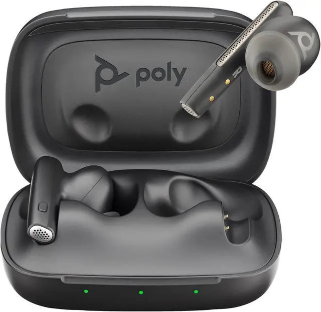 Alt view image 7 of 7 - Poly Voyager Free 60 UC Earset - Siri, Google Assistant - Stereo - True Wireless - Bluetooth - 98.4 ft - 20 Hz - 20 kHz - Earbud - Binaural - In-ear - Carbon Black