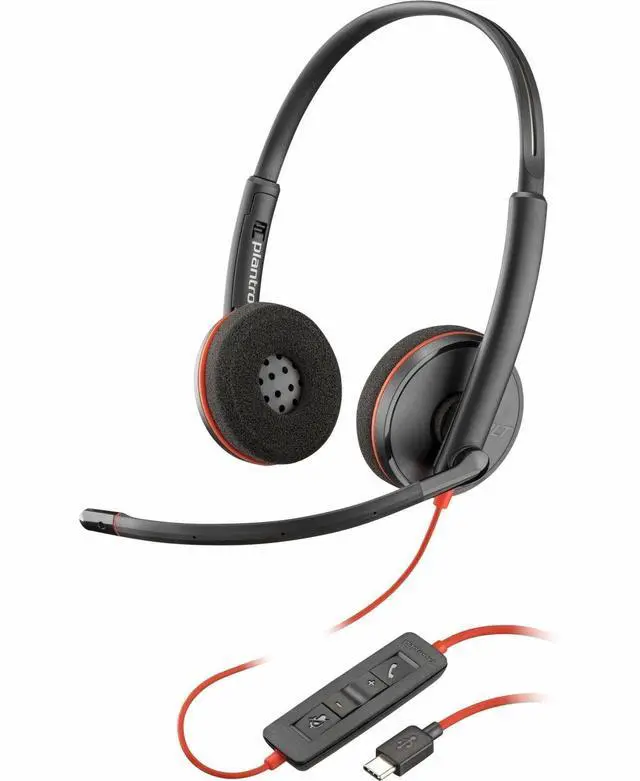 Alt view image 2 of 2 - Poly Blackwire 3220 Stereo USB-C Headset + USB-C/A Adapter (Bulk) - Stereo - USB Type C, Mini-phone (3.5mm) - Wired - 32 Ohm - On-ear - Binaural - Ear-cup - 5.20 ft Cable - Omni-directional Microphone