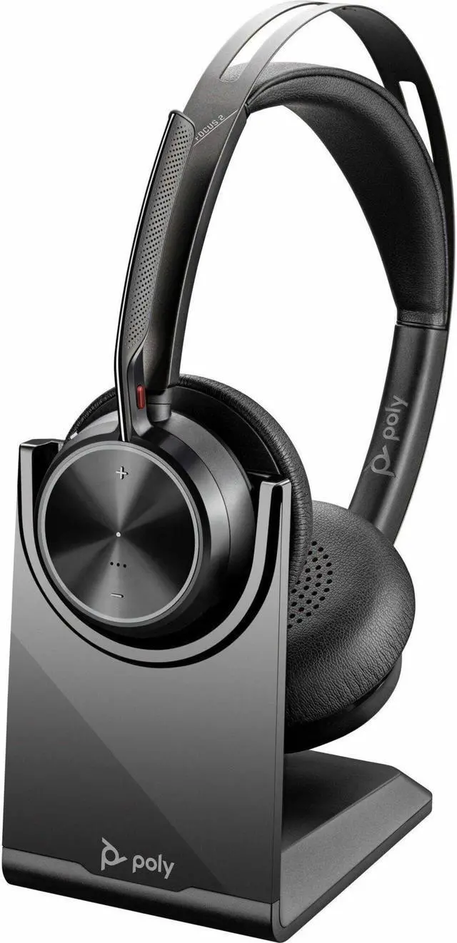 Alt view image 8 of 8 - Poly Voyager Focus 2 USB-C Headset TAA - Siri, Google Assistant - Stereo - USB Type C - Wired/Wireless - Bluetooth - 164 ft - 20 Hz - 20 kHz - On-ear, Over-the-head - Binaural - Ear-cup - MEMS Technol