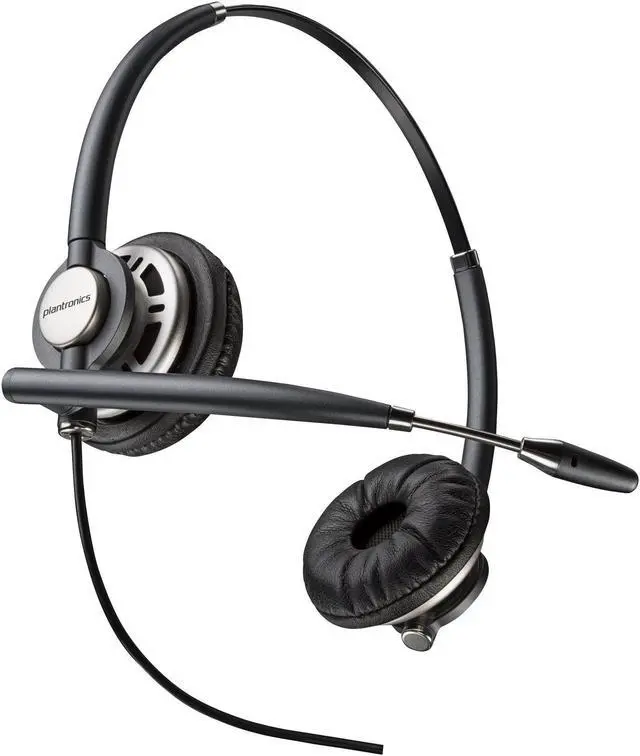 Alt view image 3 of 3 - Poly EncorePro HW720D Headset - Stereo - USB Type A - Wired - On-ear, Over-the-head - Binaural - Ear-cup - 2.92 ft Cable - Noise Cancelling, Omni-directional Microphone - Black - TAA Compliant