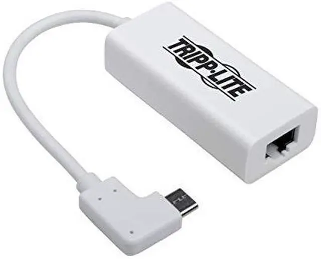 Alt view image 13 of 13 - Tripp Lite USB C to Gigabit Adapter Converter USB 3.1 Right-Angle White 6in