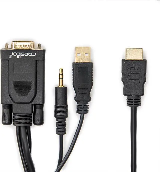 Alt view image 8 of 9 - Rocstor 6ft HDMI/VGA Video Cable 15PIN Y10C264B1
