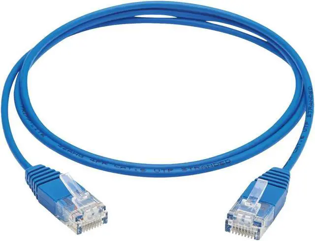 Alt view image 13 of 13 - Tripp Lite Cat6 Gigabit Molded Ultra-Slim Utp Ethernet Cable (Rj45 M/M) Blue 3 Ft.