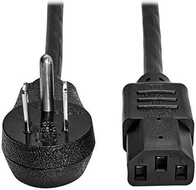 Alt view image 4 of 4 - Tripp Lite Model P006-003-15D 3 ft. Desktop Computer AC Power Cord, Right-Angle NEMA 5-15P to C13 - 10A, 125V, 18 AWG, 3 ft. Black