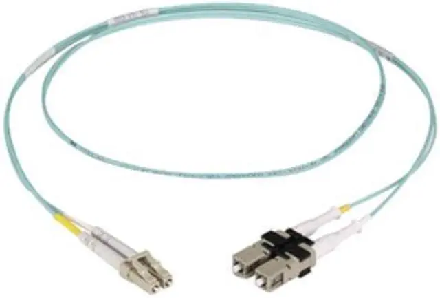 Alt view image 8 of 11 - OM3 50/125 MULTIMODE FIBER OPTIC PATCH CABLE - OFNR PVC, LC TO LC, AQUA, 1-M (3.