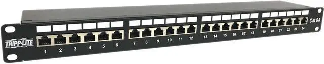 Alt view image 8 of 13 - Tripp Lite 24-Port Cat6a Shielded Patch Panel - 10 Gbps, STP, 110 Punch Down, RJ45, 1U, TAA