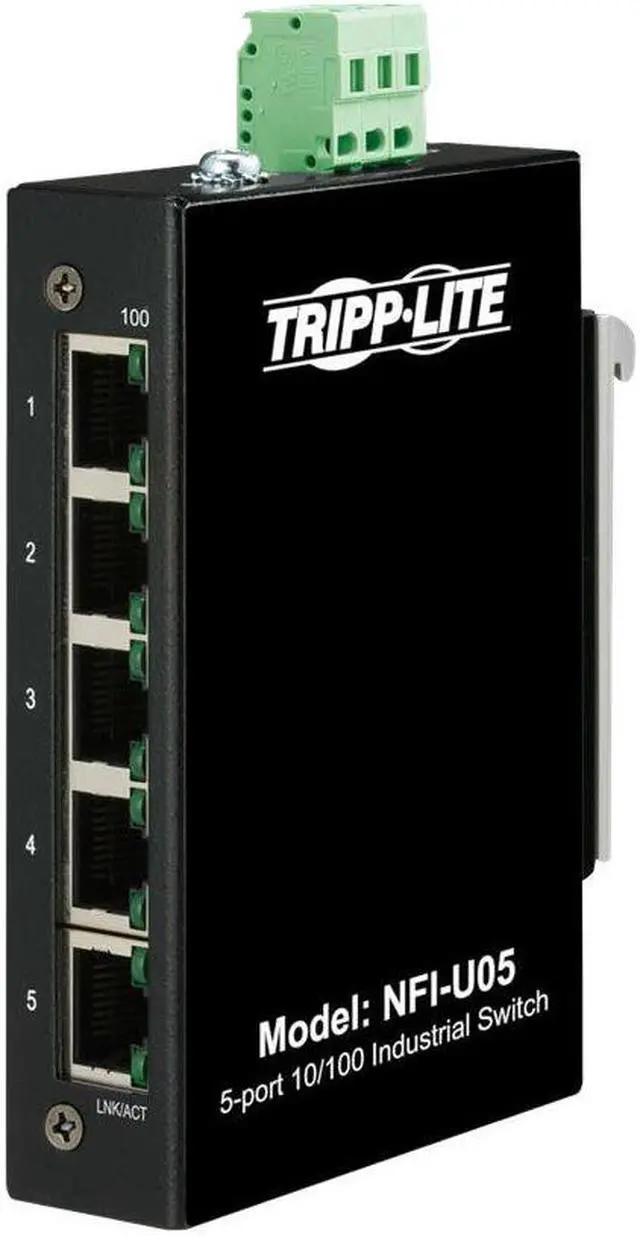 Alt view image 13 of 18 - Tripp Lite NFI-U05 Ethernet Switch - 5 Ports - Fast Ethernet - 10/100Base-T - TAA Compliant - 2 Layer Supported - 3 W Power Consumption - Twisted Pair - DIN Rail Mountable, Wall Mountable - 3 Year Lim