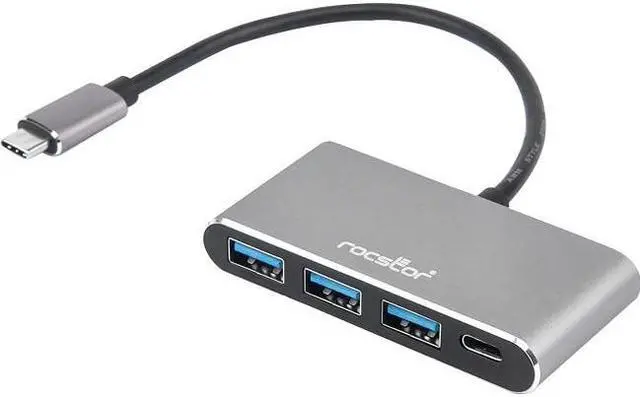 Alt view image 4 of 5 - ROCSTOR Y10A200-A1 4PORT USB-C HUB 1XUSB-C AND 3X