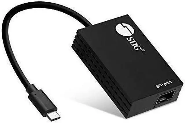 Alt view image 8 of 8 - SIIG USB-C to SFP Gigabit Ethernet Adapter JU-NE0C11-S1 Brown Box