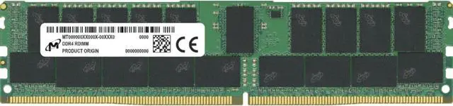 Alt view image 2 of 2 - Micron 32GB 3200 MHz / PC4-25600 DIMM 288-pin CL22 registered ECC Model (MTA36ASF4G72PZ-3G2E7R)
