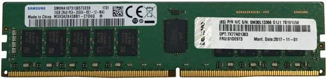 Alt view image 3 of 3 - Lenovo 32GB TruDDR5 SDRAM Memory Module - For Server - 32 GB (1 x 32GB) - DDR5-4800/PC5-38400 TruDDR5 - 4800 MHz Dual-rank Memory - 1.10 V - ECC - Registered - 288-pin - DIMM