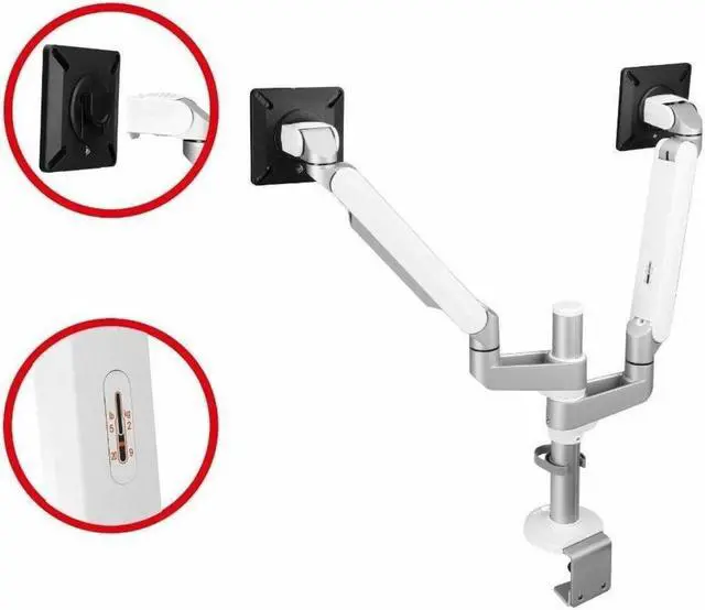 Alt view image 9 of 12 - SIIG MTPRO Dual Monitor Arm Desk Mount, Fully Adjustable Mechanical Spring Design, up to 32" Display, Max 19.8 lbs per arm, VESA 75/100mm, Cable Management, BIFMA and TAA Compliant