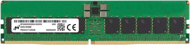 Alt view image 2 of 2 - Micron 48GB DDR5 5600 MHz PC5-44800 CL46 DIMM 288-pin registered Model (MTC20F208XS1RC56BB1R)