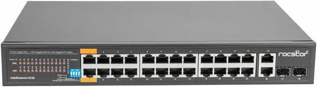 Alt view image 2 of 10 - Rocstor SolidConnect SC28 28-Port Unmanaged Ethernet Switch Y10S008-B1