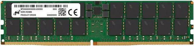 Alt view image 2 of 3 - Micron 96GB DDR5-5600 PC5-44800 CL46 ECC registered Model (MTC40F204WS1RC56BR)