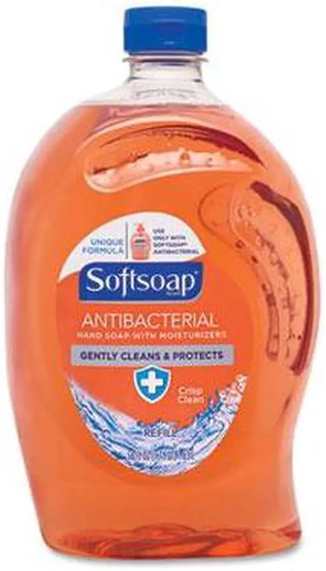 Alt view image 9 of 10 - Softsoap Antibacterial Liquid Hand Soap Refill for Dispenser Crisp Clean Scent 6/Carton (US05261ACT) 46325