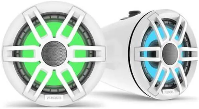 Alt view image 3 of 3 - Fusion XS-FLT652SPW XS Series 6.5" Marine Wake Tower Speakers with RGB LED Lighting - White