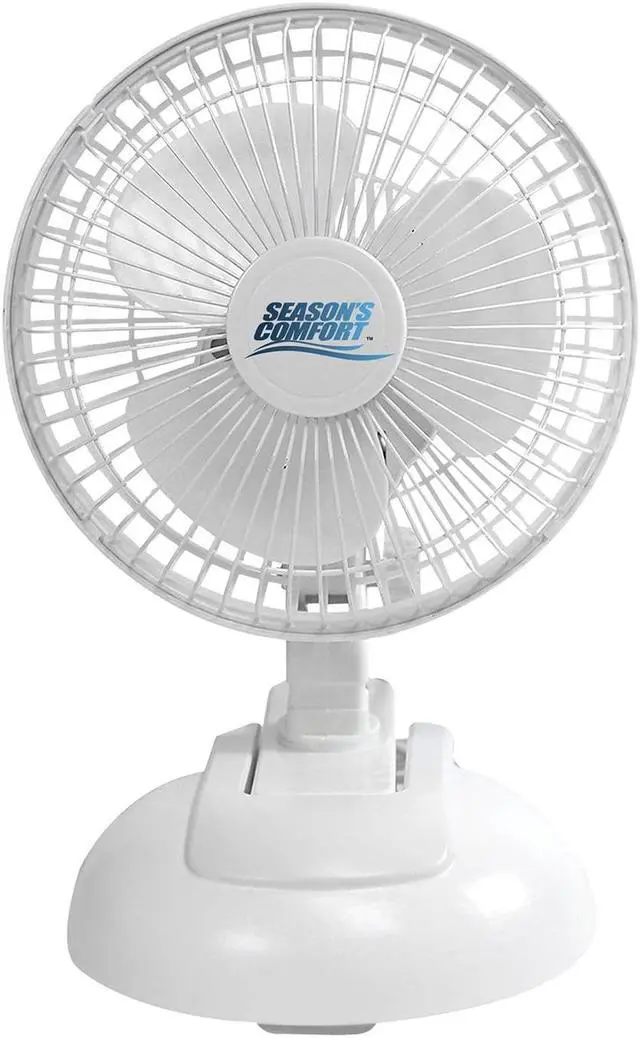 Alt view image 3 of 3 - Seasons Comfort FTC6 6-In. 2-in-1 Tabletop and Clip-on Portable Fan, FTC6, White