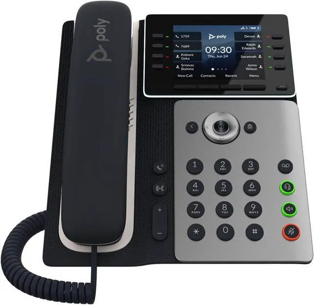 Alt view image 7 of 7 - HP Poly Edge E300 IP Phone Corded Corded Desktop Black TAA Compliant Model 89B51AA#ABA